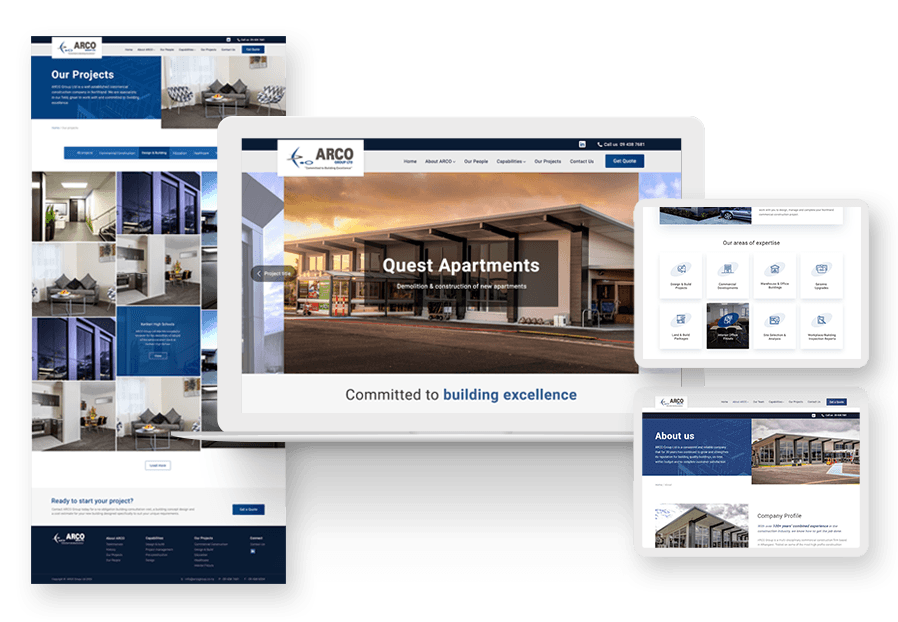 Hamocanfizzo created the website for construction company ARCO to present their services